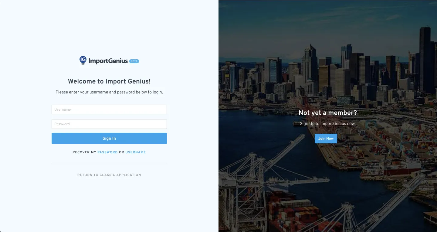Screenshot of ImportGenius App Next-Gen